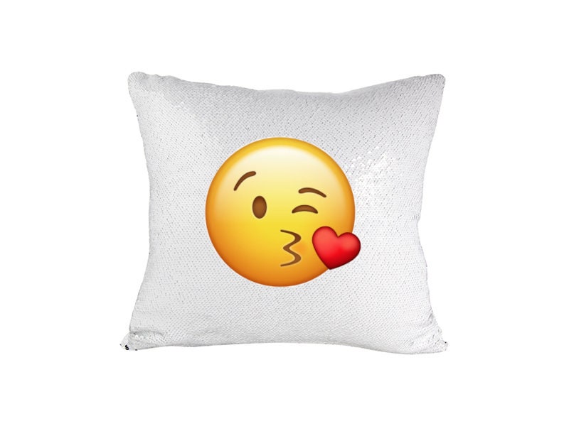 sequin emoji pillow