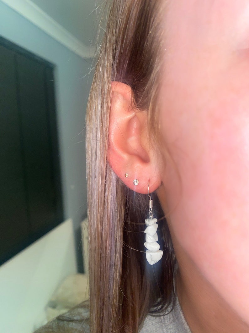 White Howlite Earrings