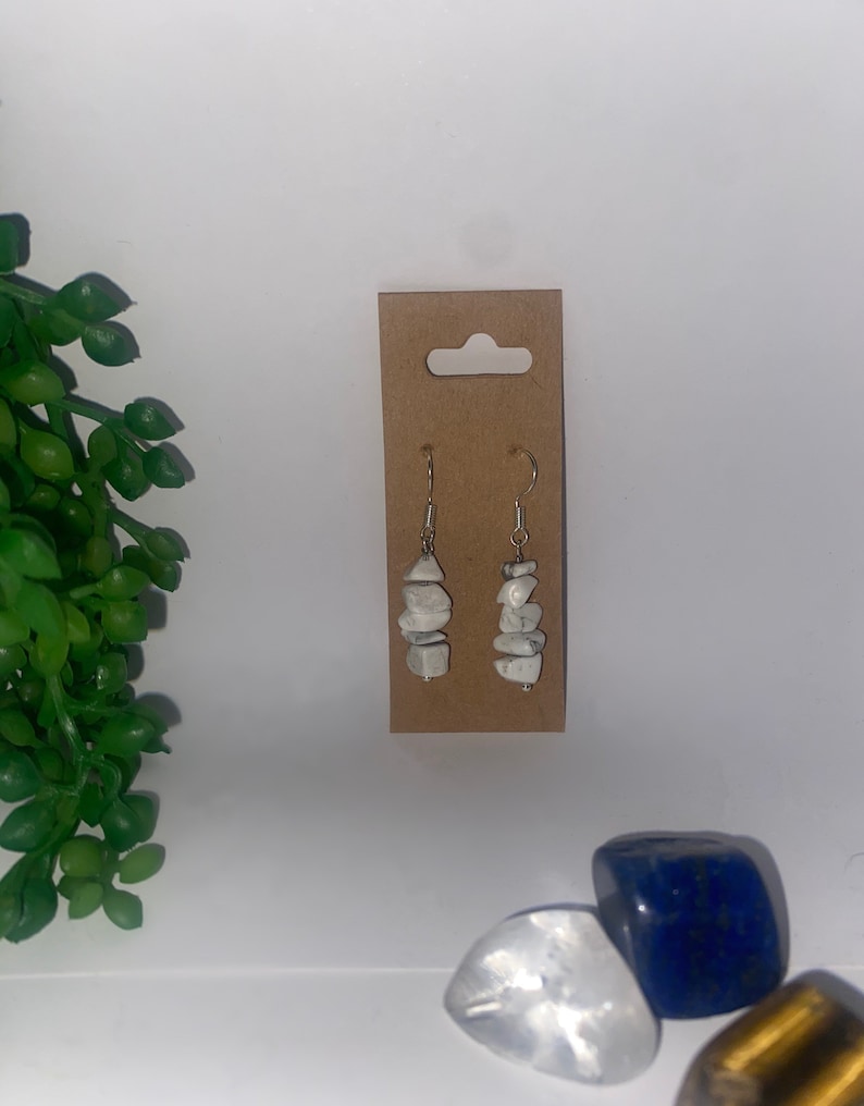 White Howlite Earrings