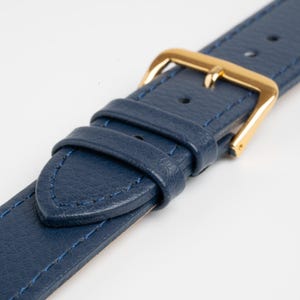 Blue Buffalo Grain Leather Value Watch Strap 8mm, 10mm, 12mm, 14mm, 16mm, 18mm, 20mm, 22mm, 24mm, 26mm