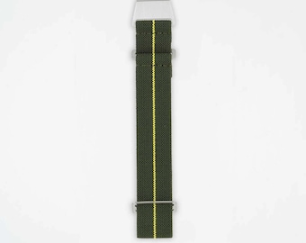 Correa elástica verde y amarilla para reloj, ParaFlex, pieza única, 20 mm, 22 mm