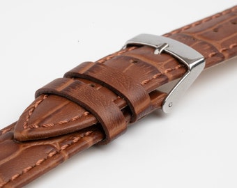 Brown Alligator Grain Quick Release Strap