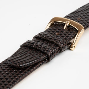 Brown Lizard Grain Extra Long Watch Strap