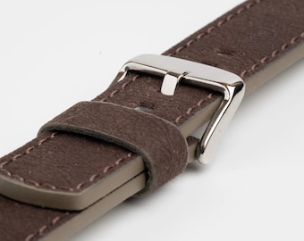 Correa de reloj de papel reciclado marrón de 18 mm, 20 mm, 22 mm y 24 mm, sostenible, vegana y ecológica.