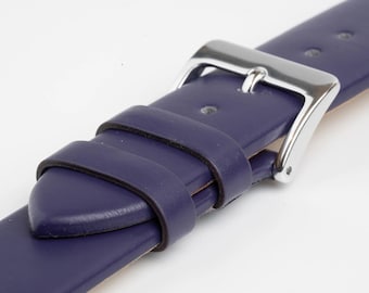 Purple Unstitched Smooth Leather Watch Strap