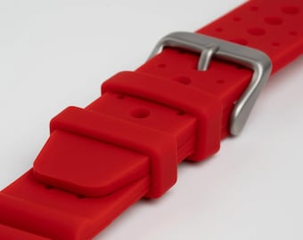 Red ND Limits Dive Silicone Watch Strap 18mm, 20mm, 22mm & 24mm