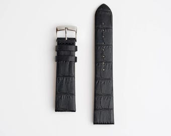 Morellato Clean Recycled Leather Black Watch Strap 18mm, 20mm, 22mm