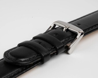 Black Extra Long Padded Watch Strap