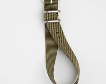 Correa de reloj Zulu de nailon verde con cierre pasante, 18 mm, 20 mm, 22 mm