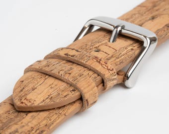Tan Natural Cork Watch Strap 18mm, 20mm & 22mm, Sustainable, Vegan / Eco