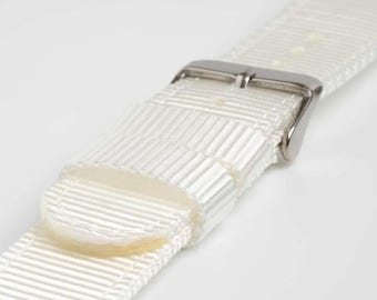 White Nylon Quick Release Watch Strap