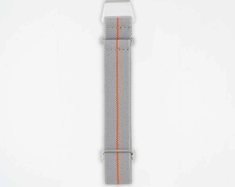 Correa elástica gris y naranja para reloj, ParaFlex, pieza única, 20 mm, 22 mm