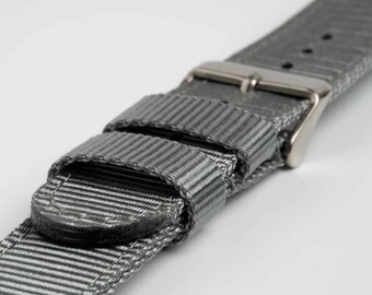 Grey Nylon Quick Release Watch Strap