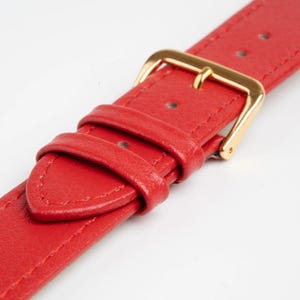 Rood buffelnerf lederen horlogebandje 8 mm, 10 mm, 12 mm, 14 mm, 16 mm, 18 mm, 20 mm, 22 mm, 24 mm
