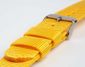 Yellow Nylon Quick Release Watch Strap