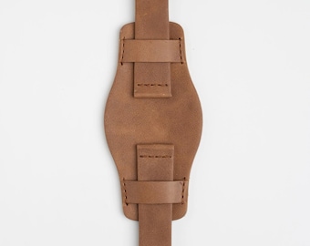 Unique Tan Bund Leather Watch Strap 18mm, 20mm, 22mm, 24mm