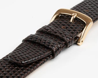 Brown Lizard Grain Extra Long Watch Strap