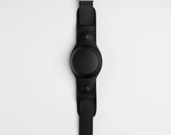 Correa de reloj militar de cuero negro con funda, 18 mm, 20 mm