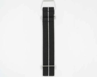 Correa elástica para reloj en blanco y negro, ParaFlex, pieza única, 20 mm, 22 mm