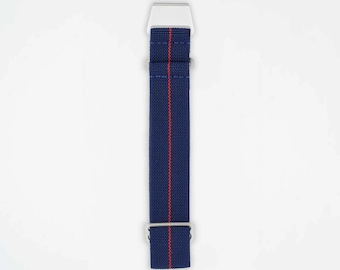 Correa elástica para reloj azul marino y roja, ParaFlex, pieza única, 20 mm, 22 mm