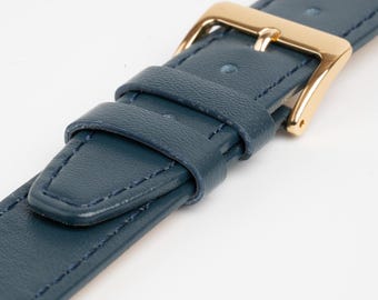 MARCHEL LLB Bracelet De Montre En Cuir Véritable, Lisse, De Vache, Fin