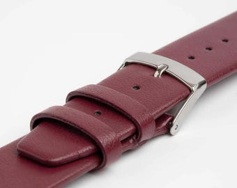 Bold Red Apple Fibre Watch Strap | Eco-Friendly Fashion | 16-20mm