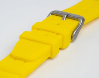 Yellow ND Limits Dive Silicone Watch Strap 18mm, 20mm, 22mm & 24mm