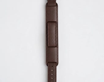 Correa de reloj militar de cuero marrón, cosida, 18 mm, 20 mm