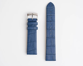 Morellato Clean Recycled Leather Blue Watch Strap 18mm, 20mm, 22mm