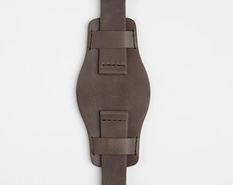 Unique Brown Bund Leather Watch Strap 18mm, 20mm, 22mm, 24mm