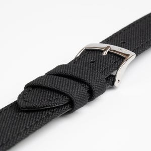 Morellato Cordura Black Uhrenarmband 18mm, 20mm, 22mm, Schwarz, Stoff, Wasserfest