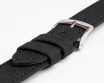 Morellato Cordura Black Watch Strap 18mm, 20mm, 22mm, Black, Fabric, Waterproof