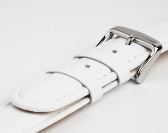 White Extra Long Padded Watch Strap