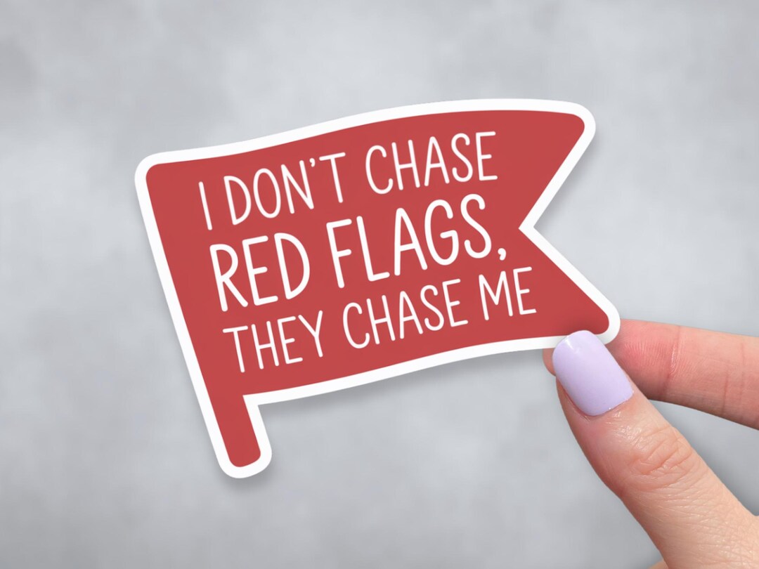 Funny Dark Humor Sticker | Red Flag Character Decal | Bookish Sticker ...