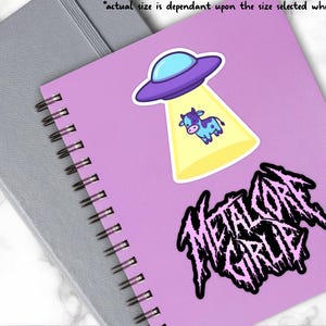 Metalcore Girlie Sticker | Matte Vinyl Sticker | Cute Metal Music Decal | Gift for Metalheads | Pink Metal Band Font Laptop, Notebook Decal image 3