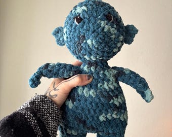 Kai the Sea Monster Plush – Handmade Crochet Amigurumi – Ocean Creature Toy with Hand-Sewn Eyes