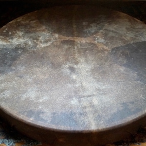 Dark shaman drum natural, original medicine drum, frame drum light, natural shaman drum dark, ritual tool, unique drum natural brown
