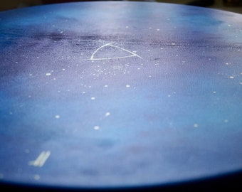 Blue Universe Medicine Drum Painted | Cosmic Shaman Drum I Ritual- and Healing Instrument