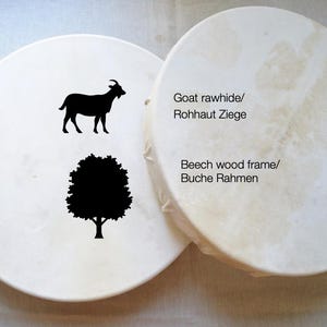 Moon Phases Shaman Drum | Spotted Goat Hide | Handmade Ritual Healing Drum image 10