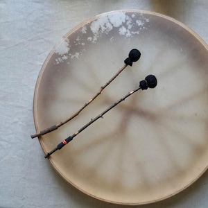 Translucent Elf Drum Natural, Overtone Medicine Drum, 40cm Shaman Spirit Drum Natural, Sound Healing, Natural Calfskin Ancestor Drum