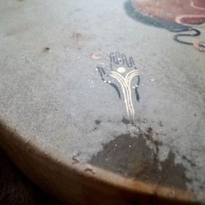 Shamanicdrum Deer I Handcrafted Ritual Drum I Serpent Design on Natural Rawhide Earth Tones