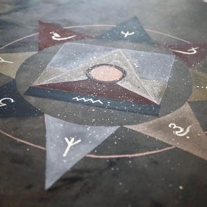 Camel Shamanic Drum Star Symbol| Handpainted Natural Hide I Beech Wood Framedrum 50cm