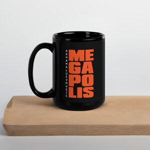 Black Glossy Mug "Megapolis" II