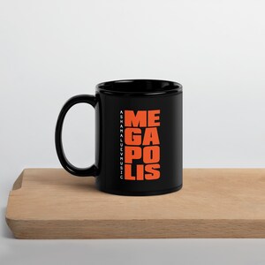 Black Glossy Mug "Megapolis" II