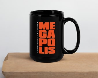 Black Glossy Mug "Megapolis" II