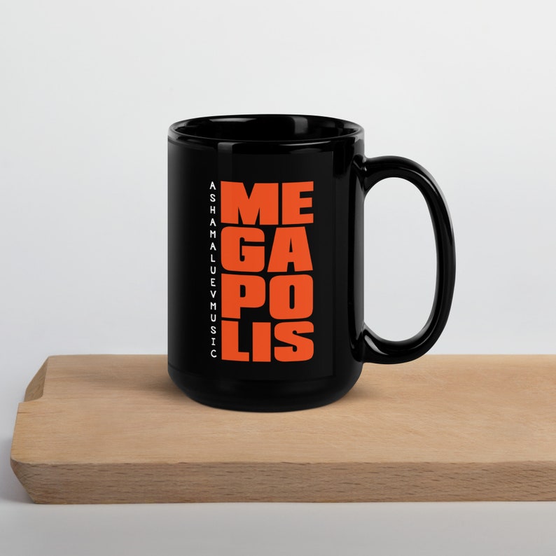 Black Glossy Mug "Megapolis" II