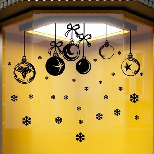 Snowflakes Windows Stickers Window Decal Christmas Decals Etsy