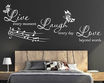 Live Laugh Love Vinyl Wall Decal: Modern Home Decor