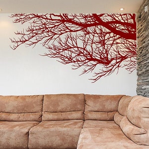 Tree branch wall sticker, Winter tree wall decal, HUGE SIZE tree wall art decal, Wall decoration, Modern vinyl wall art D16