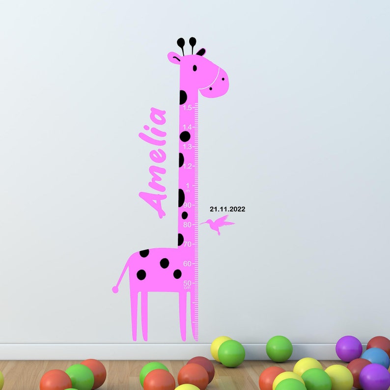 Personalized Giraffe Height Chart Wall Sticker: Kids Growth Tracker - Etsy